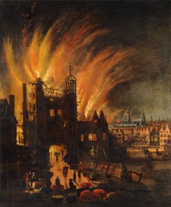 De Grote Brand van Londen, met Ludgate en Oude St. Pauls